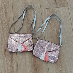 Target Pink Glitter Crossbody Bag with Tassels